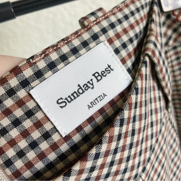 Sunday Best Aritzia Olive Mini Skirt in Liliana Beige & Black - Picture 4 of 11